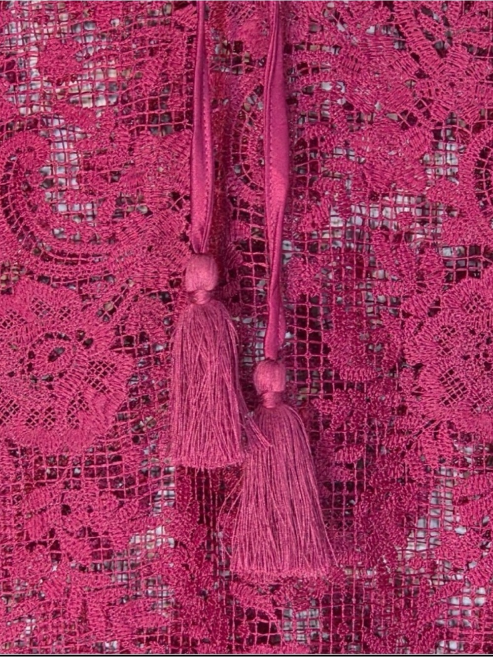 JOHNNY WAS Harper Smokey Rose Lace Tie-Front Mini Dress Size S - Picture 6 of 11